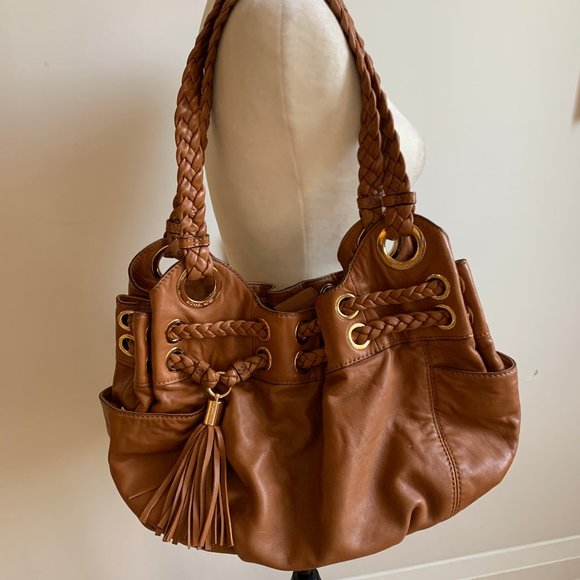 Michael Kors Tasseled Braided Astor Grommet Purse